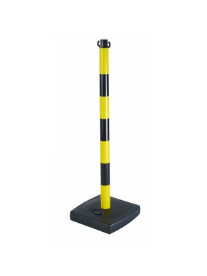 Poteau de signalisation jaune/noir sur socle 3kg